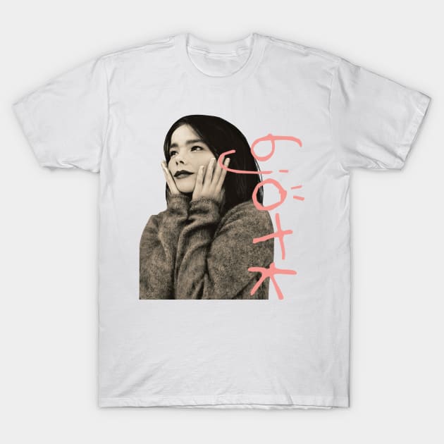 Retro Bjork Fan Art Design T-Shirt by Kinanti art